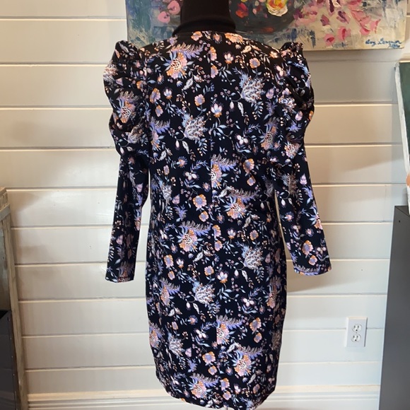 TED BAKER Dracena Square Neck Printed Mini Dress in Black. Ted:  4  US: 10- 12 - Picture 4 of 8